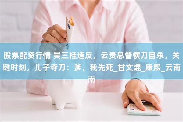 股票配资行情 吴三桂造反，云贵总督横刀自杀，关键时刻，儿子夺刀：爹，我先死_甘文焜_康熙_云南