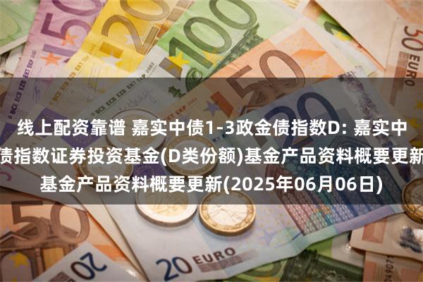 线上配资靠谱 嘉实中债1-3政金债指数D: 嘉实中债1-3年政策性金融债指数证券投资基金(D类份额)基金产品资料概要更新(2025年06月06日)