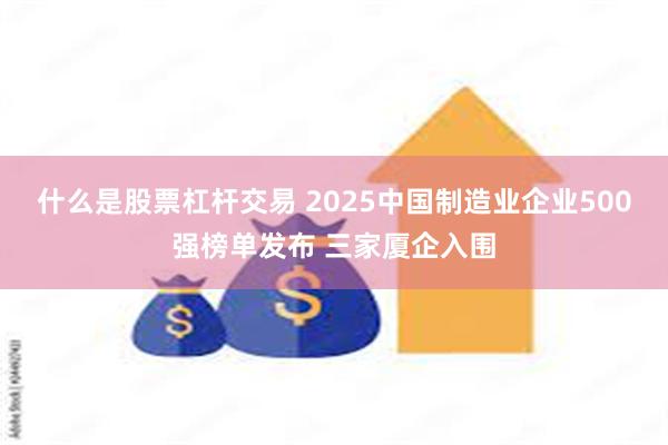 什么是股票杠杆交易 2025中国制造业企业500强榜单发布 三家厦企入围